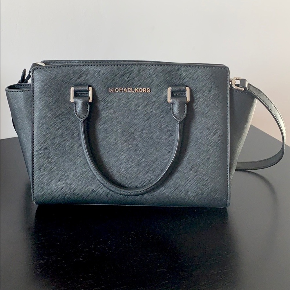 Michael Kors Selma Black Satchel | Silver Hardware